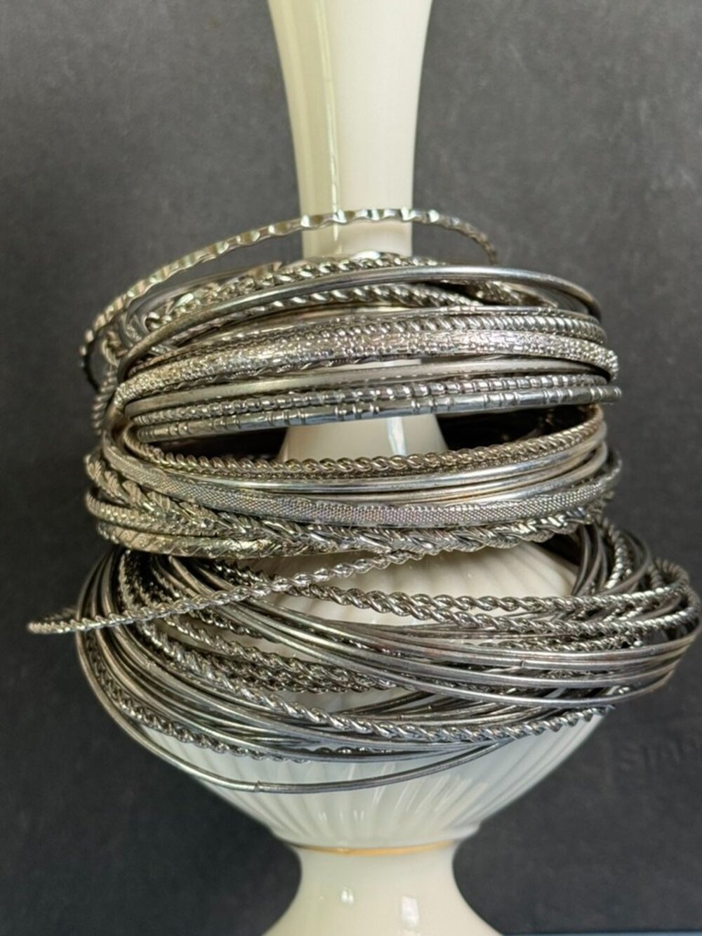 Lot of 38 Single Bangle Bracelets and 32 Interlocking Linked Bangle Bracelets